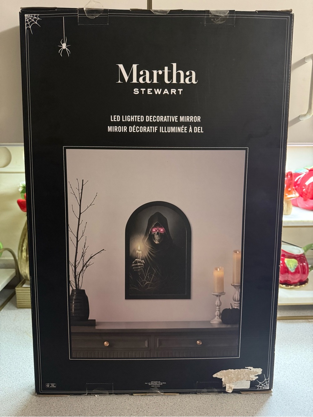 NEW Halloween Viral Martha Stewart 24” LED Lighted Grim Reaper Decorative Mirror